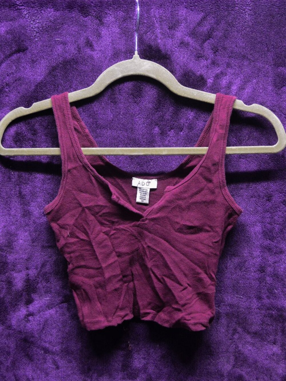 Maroon V Neck Tank Top